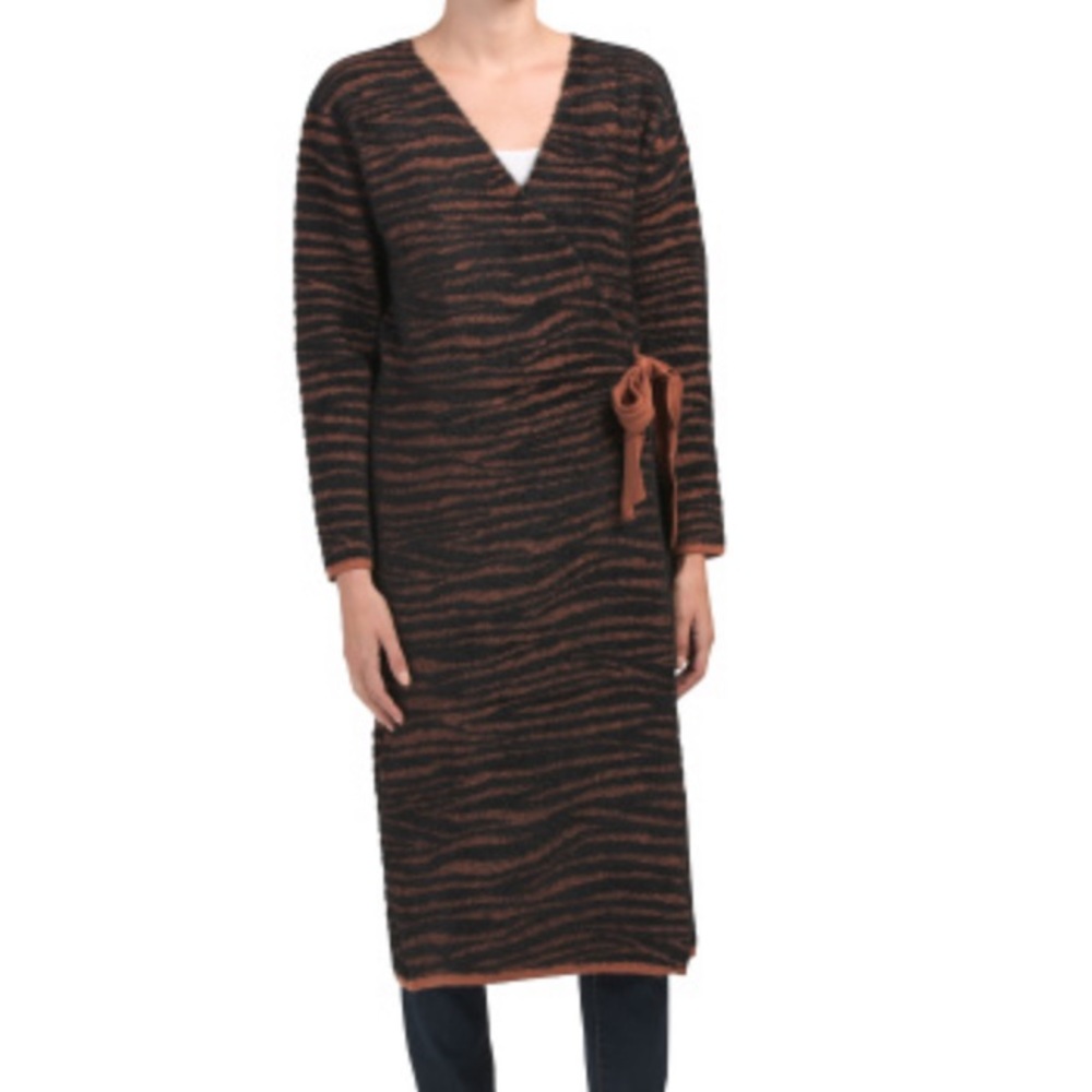 J.O.A. Zebra print duster cardigan